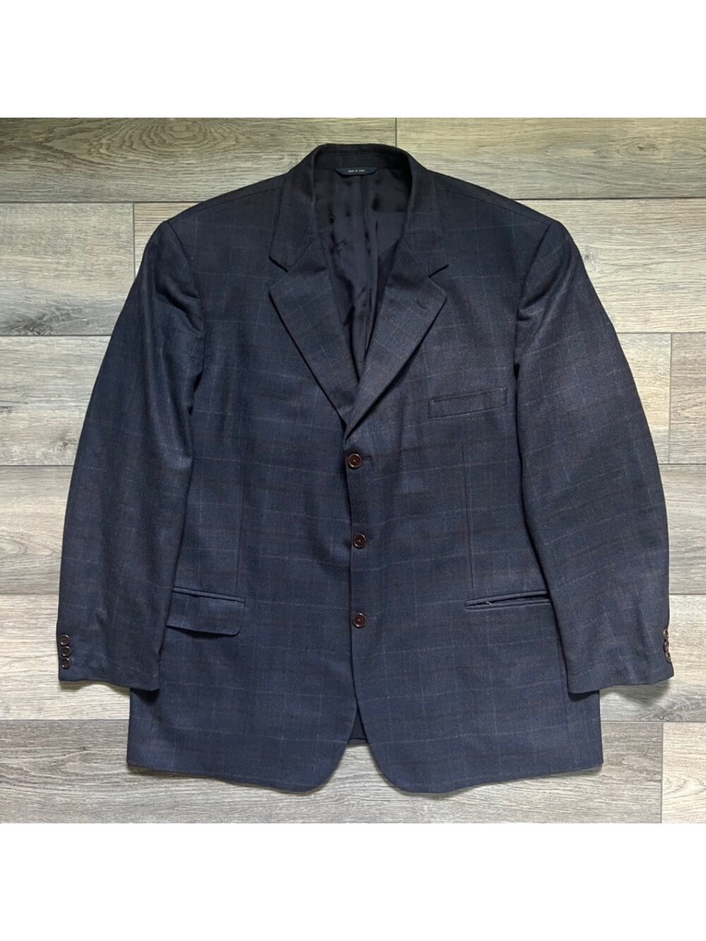 Brooks Brothers Mens 50 Loro Piana Merino Wool Zelander Navy Plaid Blazer Jacket